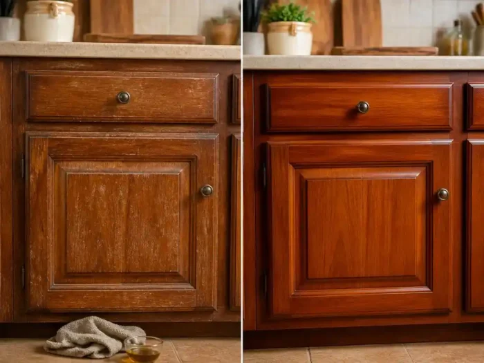 Come ravvivare i mobili in legno della cucina rovinati