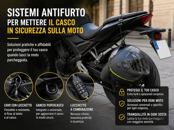 Sistemi antifurto per mettere il casco in sicurezza sulla moto