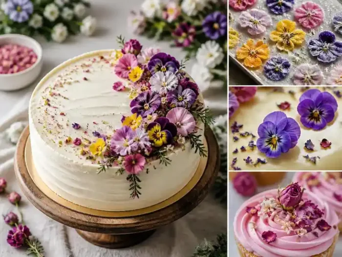 Idee creative per guarnire dolci con fiori eduli e decorazioni