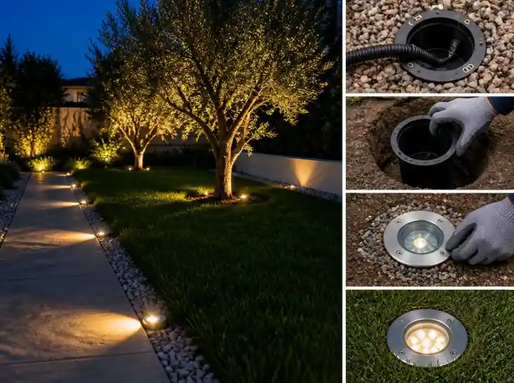 Pianificare l'illuminazione con il montaggio di un faro interrato giardino