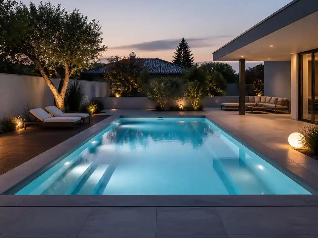 Progettare una piscina moderna con una vasca in vetroresina